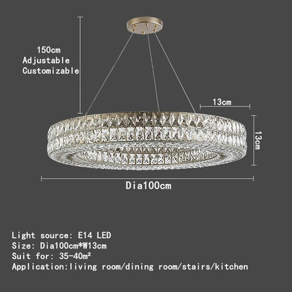 Bacci Crystal Modern Chandelier, Gold