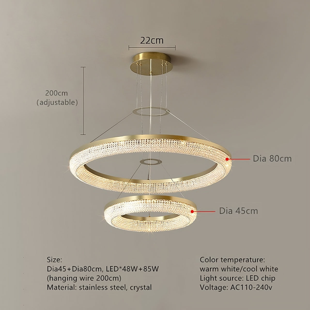 Bergamo Crystal Chandelier